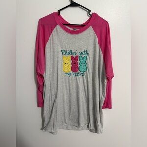 “Chillin’ with my PEEPS” 3/4 sleeve Easter Shirt